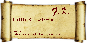Faith Krisztofer névjegykártya