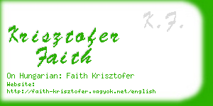 krisztofer faith business card